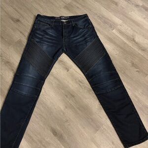 Dark Blue Biker Jeans